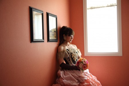 結婚式　ドレス　ピンク